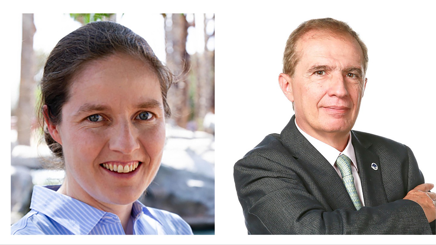 New SATW full members Sophia Haussener, left, and Giovanni De Micheli, right © 2025 EPFL
